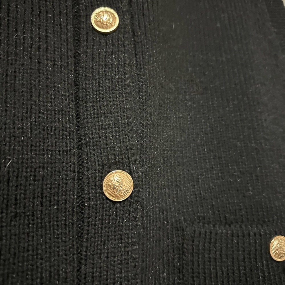 Zara BNWT Black Sleeveless Cardigan with Gold Buttons - Picture 5 of 5